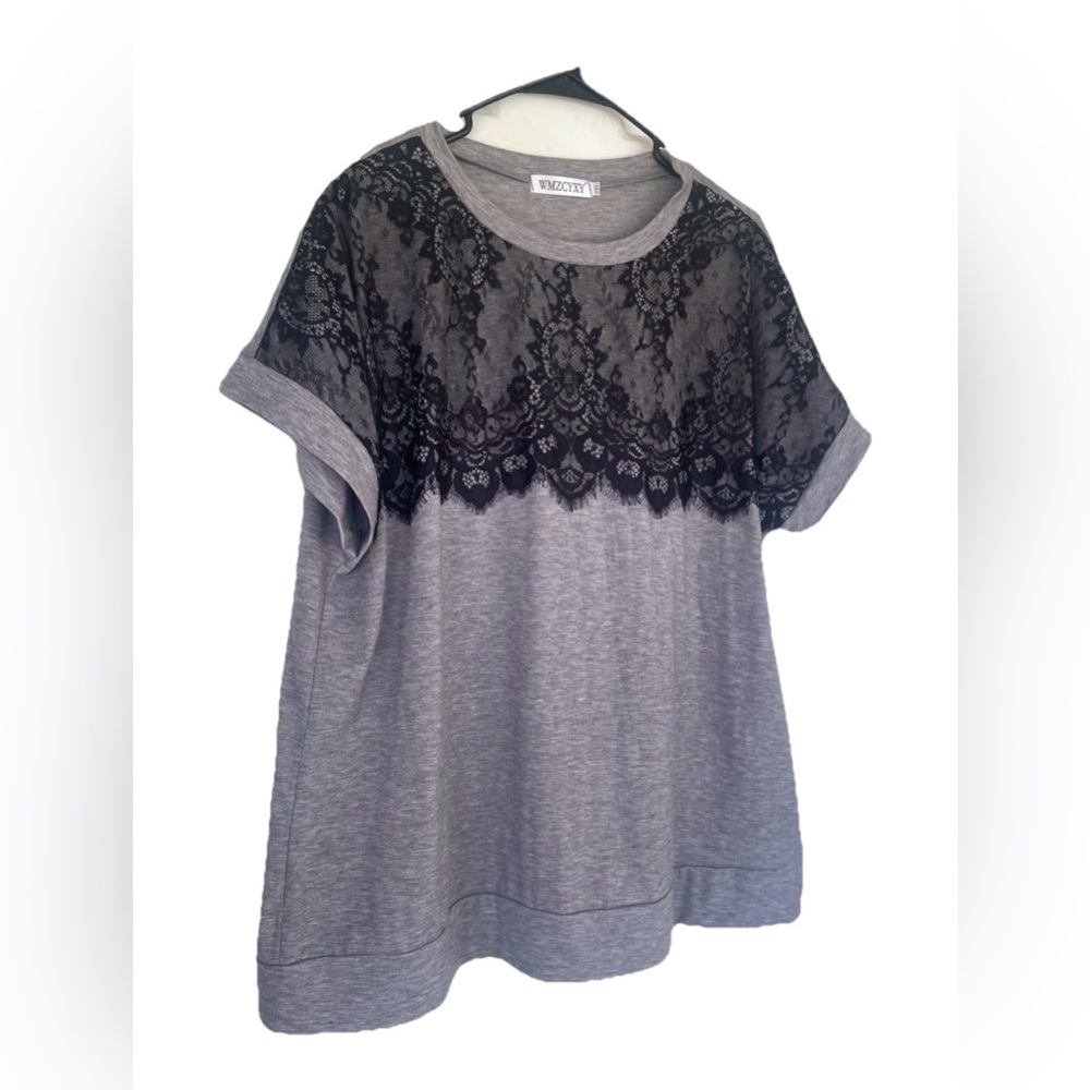Gray with Black Lace Shirt - Picture 3 of 8